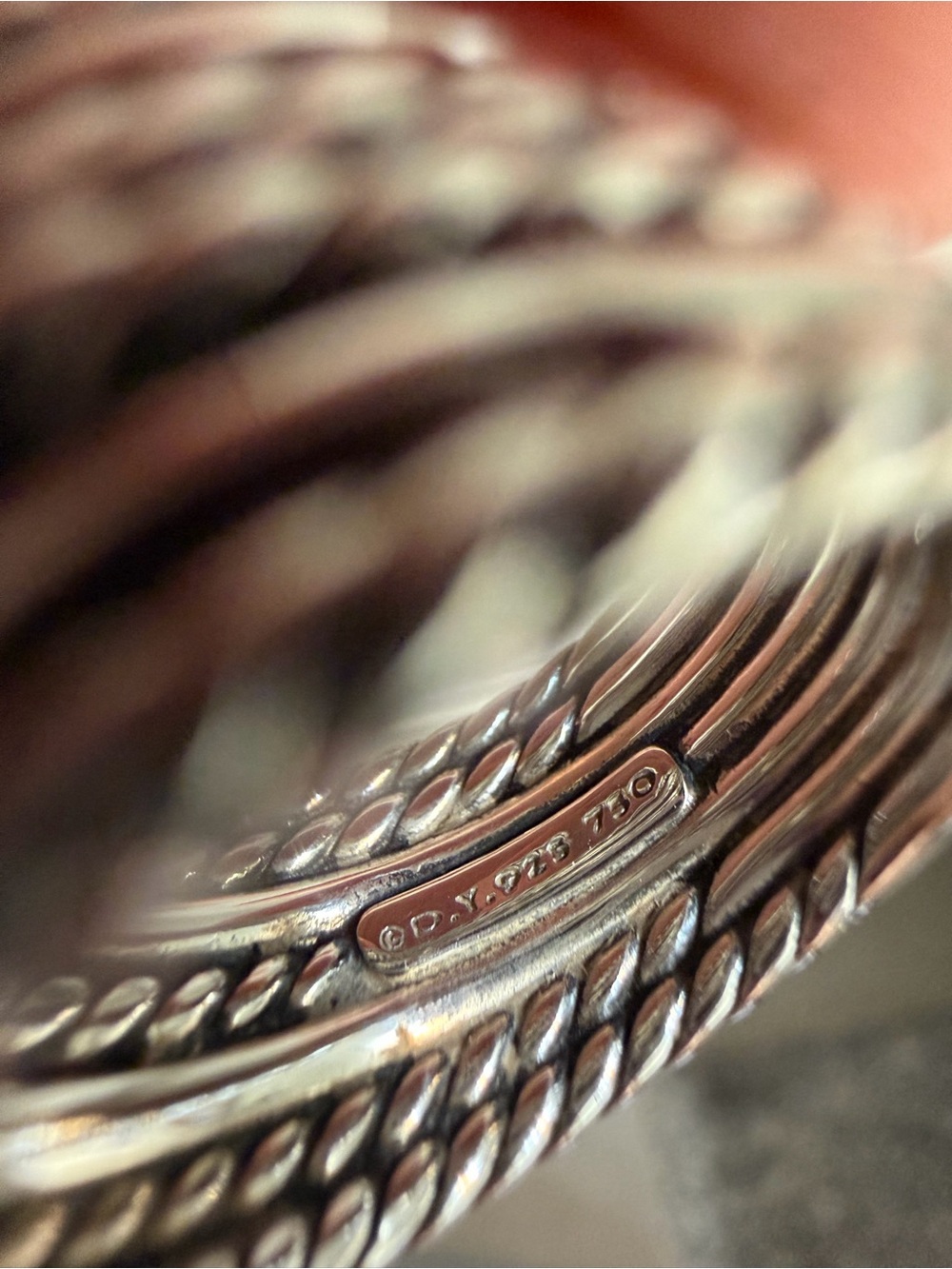 David Yurman Two-Tone Twisted Cable Ring with Gold Accents - Picture 7 of 7
